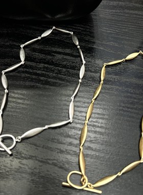 时尚小众设计气质银色柳叶链条项链女冷淡风个性简约洋气锁骨链潮