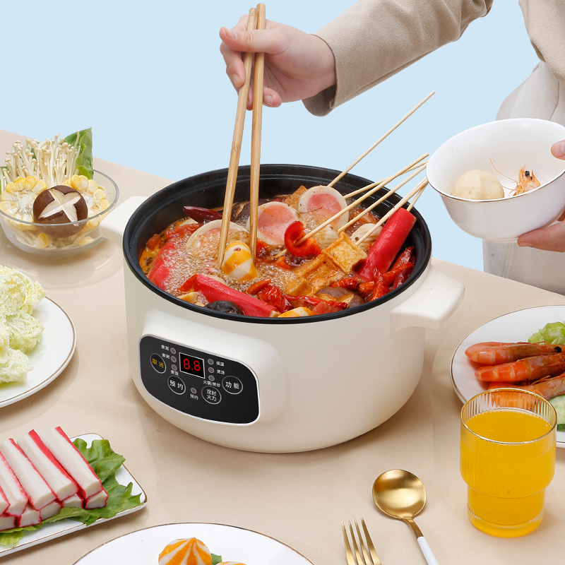 智能小电锅学生锅多功能家用电煮锅宿舍小火锅可预约定时蒸炒饭锅