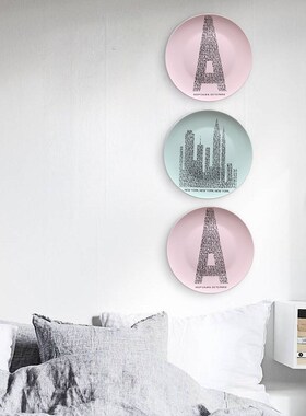 客厅餐厅房间陶瓷挂盘装饰盘摆B设装饰壁挂墙饰创意墙上壁饰