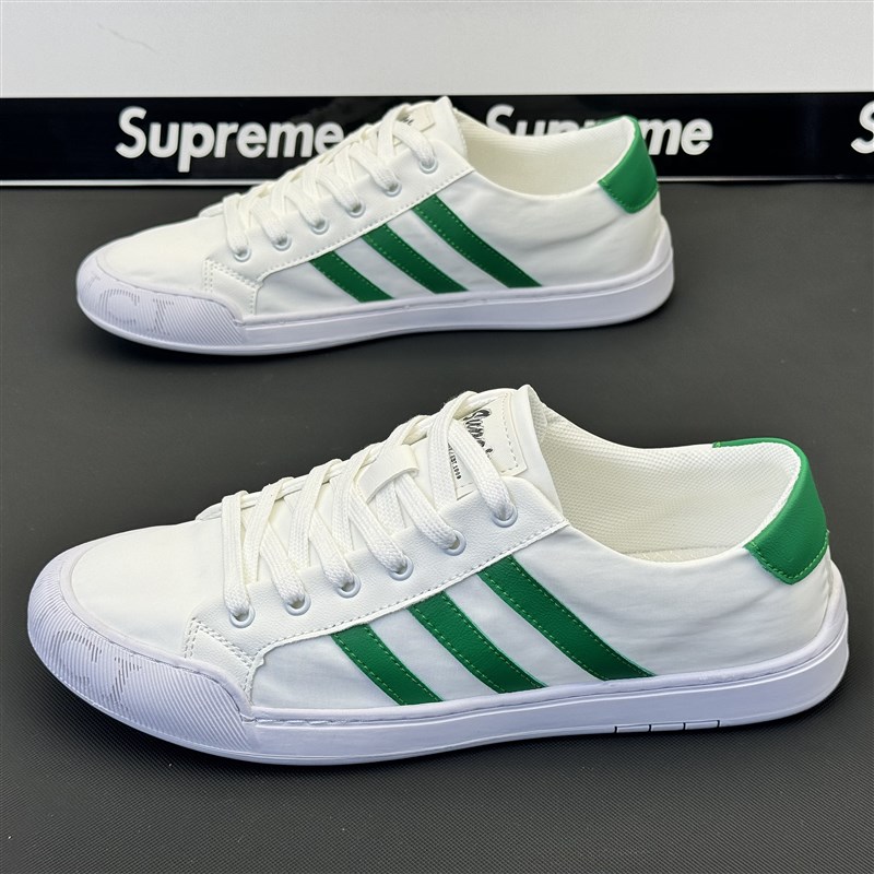 夏季鞋舒适软底低帮男鞋透气一脚蹬布鞋潮流百搭休闲鞋男士小白鞋