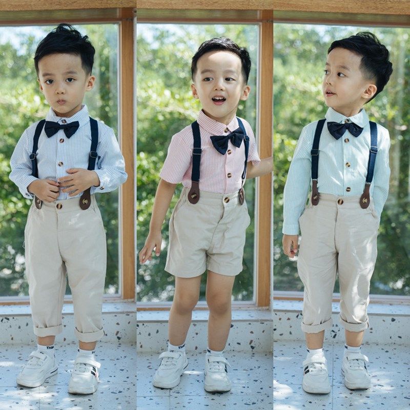 男童洋气小礼服背带裤套装2022新款儿童春夏粉蓝衬衫宝宝帅气英伦,童装/婴儿装/亲子装,儿童礼服,淘宝优惠券,粉丝福利购,淘宝优惠卷