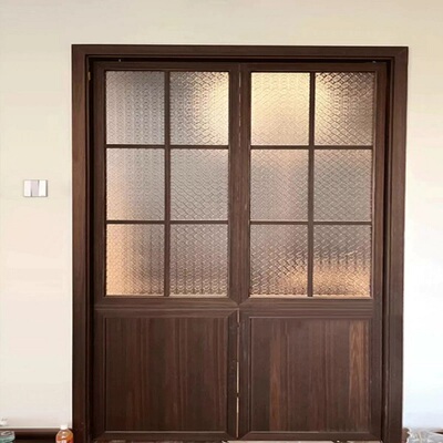 实木门卧室门门奶油风法式复古门卧室门玻璃门