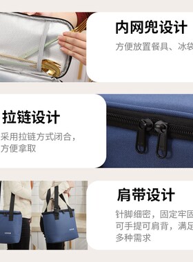 UOL饭盒保温袋上班带饭保温包便当饭盒袋冷藏铝箔加厚保冷