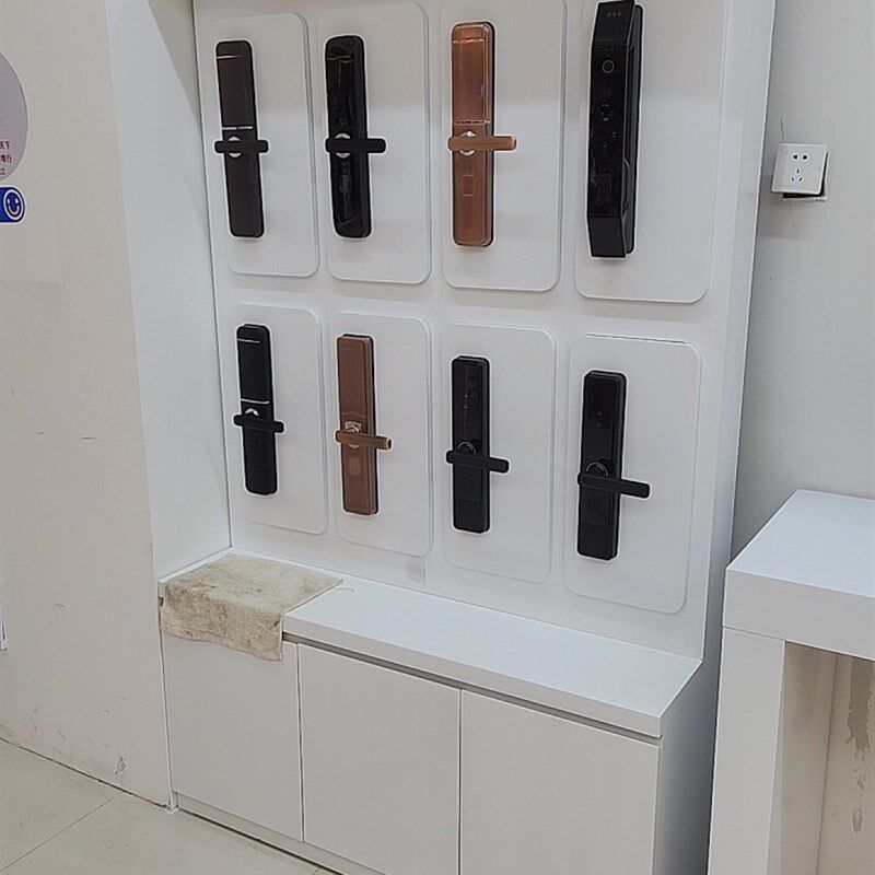 智能锁具展柜指纹锁展示架密码锁展架烤漆靠墙电子锁展示柜