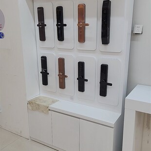 智能锁具展柜指纹锁展示架密码锁展架烤漆靠墙电子锁展示柜