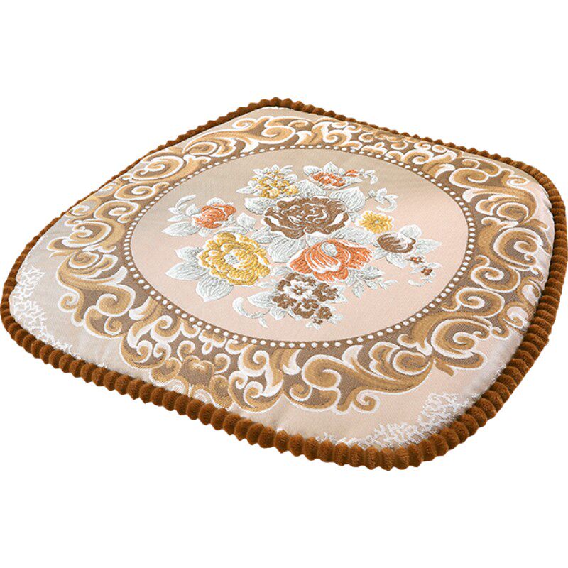 欧式餐椅垫加厚田园布艺奢华餐桌坐垫中号季用拆洗垫