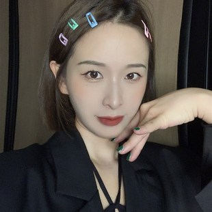 韩国彩色磨砂掰掰夹m小号少女侧边夹一字夹发夹网红发卡2021年新