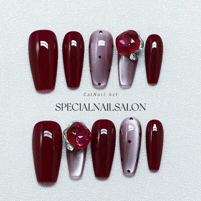 【猩红陷阱】纯手工穿戴甲喜庆订婚结婚新娘高级感显白红色美甲片