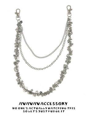 AVAVAV小众重工花朵链三v层裤链百搭时尚牛仔裤链裙链包包挂件配