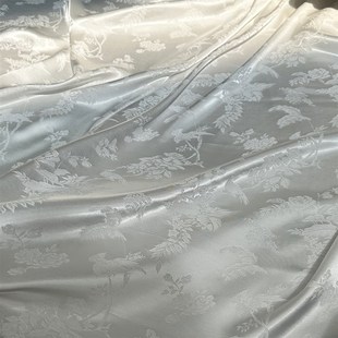 裤 新款 衬衫 新中式 子国风旗袍布料 喜上眉e梢人丝人棉缎面提花面料