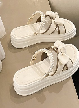 法式绝美凉拖鞋女外穿2r025新款夏配裙子两穿厚底增高时装休闲凉