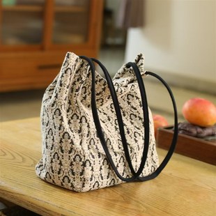 庸庸棉麻高级文艺帆布包女休x闲日系单肩托特水桶包手提布袋新款