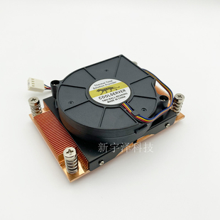 全新 超薄款1U伺服器CPU散热器纯铜 2011长方形平台 涡轮侧吹风扇