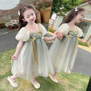 儿童唐装 古风超仙儒裙国风连衣裙短袖 公主 2024新款 汉服女童夏c款