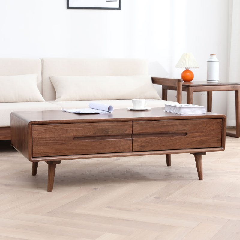 实木茶几电视柜组合黑胡桃木北欧茶桌家用小户型简约现代客厅茶台,住宅家具,茶几,淘宝优惠券,粉丝福利购,淘宝优惠卷
