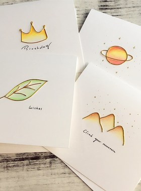 金属绕线祝福贺卡2 (手工贺卡生日离别鼓励贺卡贺卡材料包RXZ2)