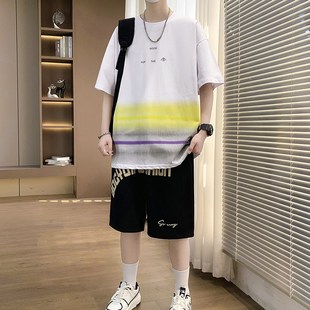 15岁初中学生13大童潮流半袖 夏季 男孩12 t恤套装 体恤 青少年c短袖