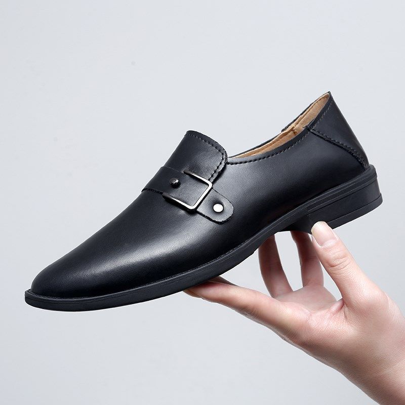 真皮小皮鞋男潮流豆豆鞋透气商务正装休闲鞋英伦软底发型师一脚蹬,流行男鞋,乐福鞋（豆豆鞋）,淘宝优惠券,粉丝福利购,淘宝优惠卷