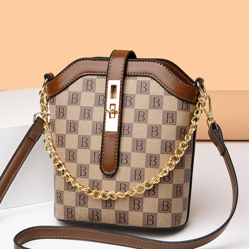 包包女士2022i新款潮高级感时尚2023通勤小包水桶包老花单肩斜挎