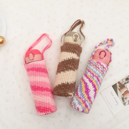 杯套保温杯保护套玻璃杯茶w杯水杯袋毛线可爱手工手提水杯套