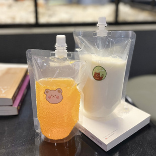 加厚豆浆袋自立h一次性中药液体包装 吸嘴袋外送汤袋饮料奶茶透明