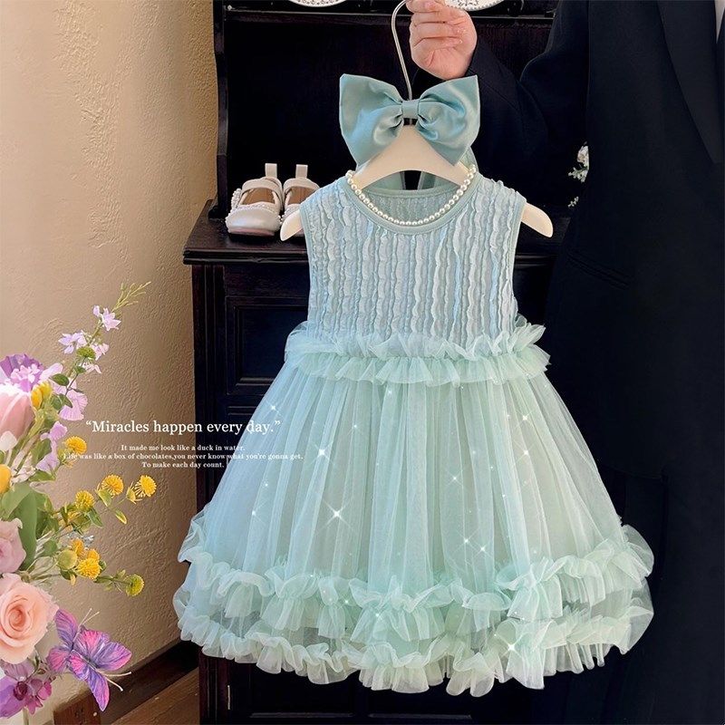 女童连衣裙夏季2025新款宝宝洋气背心网纱公主裙时尚夏天薄款裙子,童装/婴儿装/亲子装,连衣裙,淘宝优惠券,粉丝福利购,淘宝优惠卷