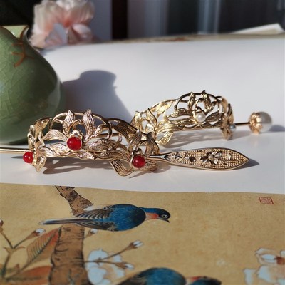 汉服发饰发簪g子发冠顶冠国风复古唐宋明制束发箍男女头饰古装套