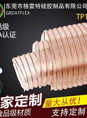 GREATFLEX加厚大口径透明钢丝pu吸尘管木屑伸缩通风管200mmTP10
