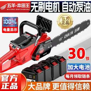 电锯电动锯大功率小型纯铜无刷电链 kt锂电锯伐木锯家用手持充电式