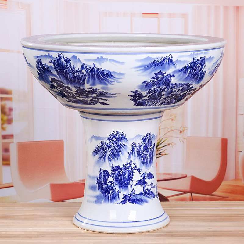 陶瓷鱼缸瓷底座创意金鱼缸高脚水浅乌龟缸睡莲碗莲养鱼养花