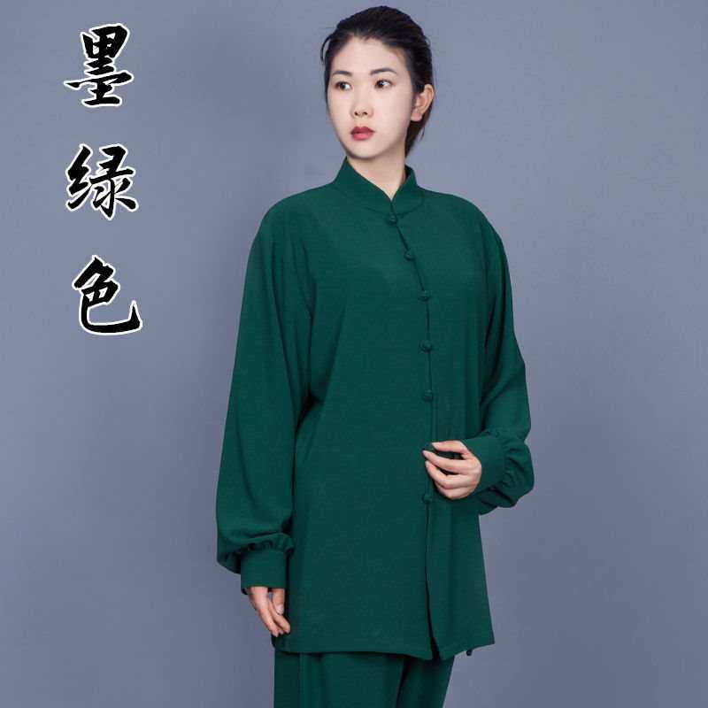 秋季新款太极服装男女款太极拳练功服珍珠弹力棉武术服团体表演服