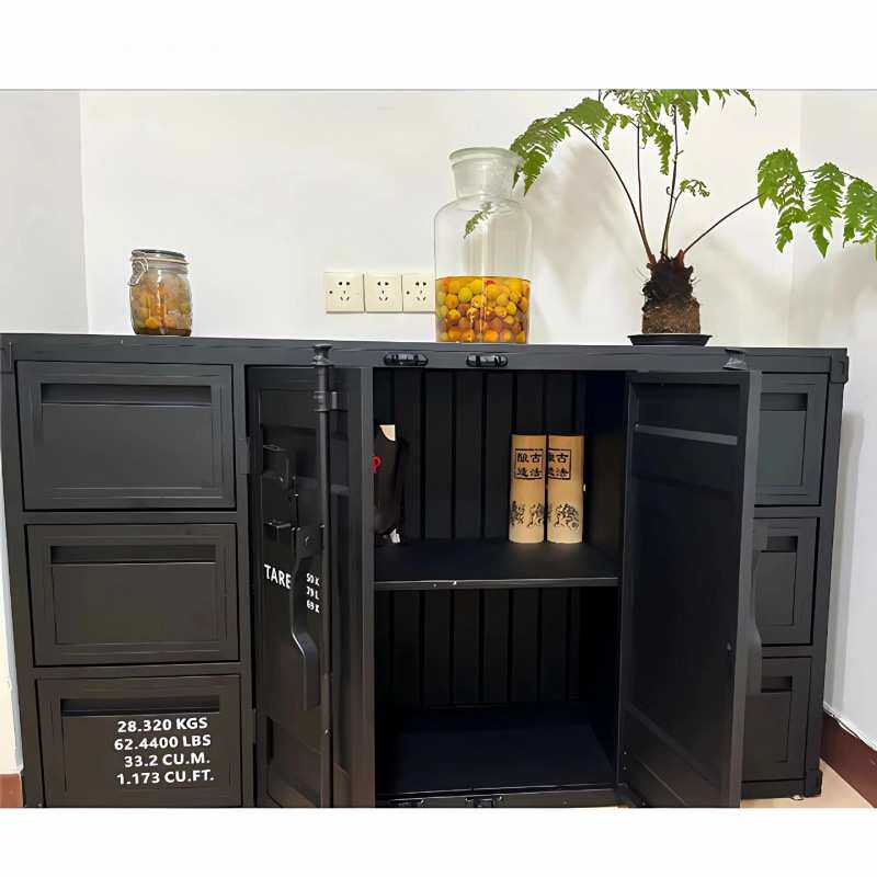 工业风铁艺物品储物柜酒吧清吧酒水柜奶茶店咖啡厅储蓄柜收纳柜