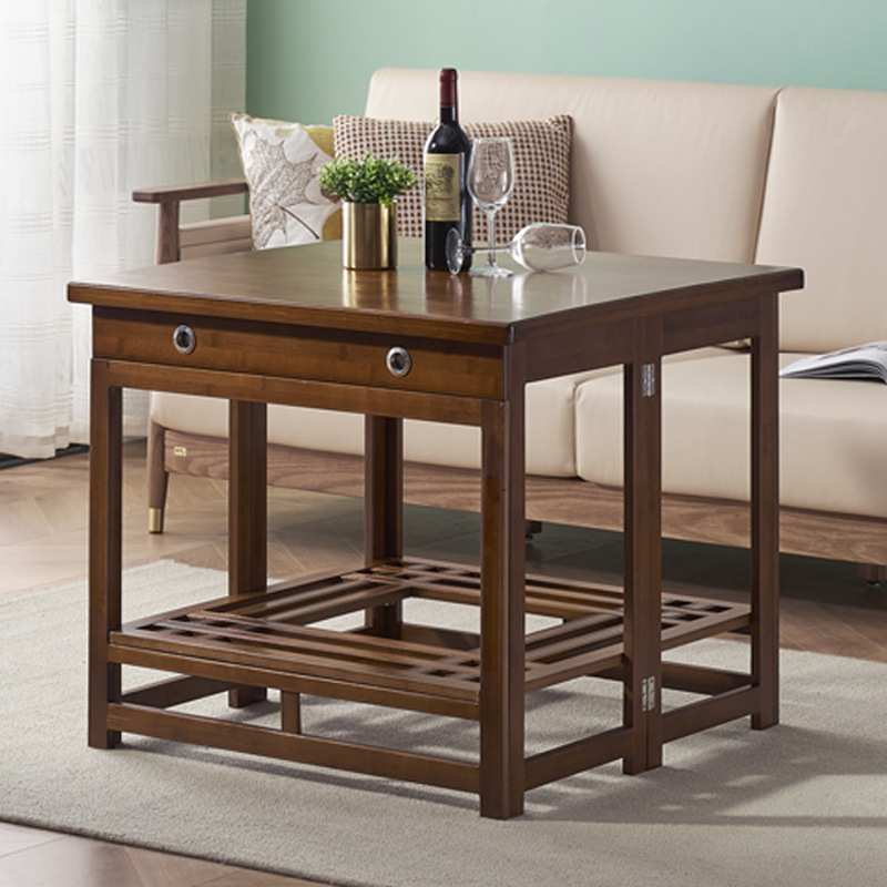 烤火桌子家用可折叠正长方形实木烤火架多功能简易冬季楠竹取暖桌