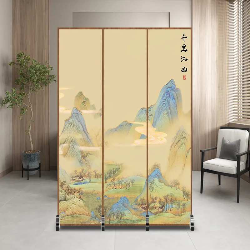 中式屏风隔断墙进门酒店卧室折叠移动玄关客厅小户型简易遮挡家用