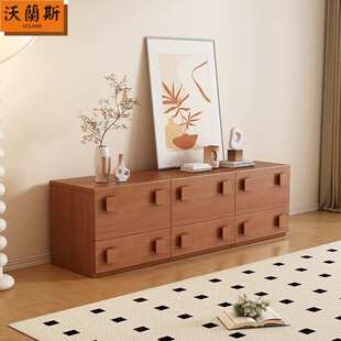 复古卡门柜斗柜实木中古风卡门柜电视柜客厅家用简约实木腿边柜