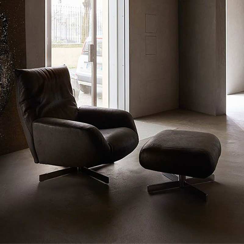 意式轻奢花瓣椅简约现代客厅卧室旋转单椅高端会话室办公单人椅