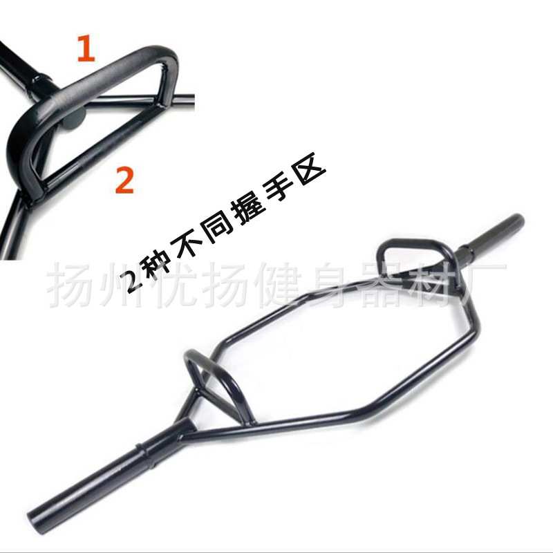 跨境款深蹲硬拉耸肩六角环型奥杆杠铃杆空心六角奥杆卧推举重器材