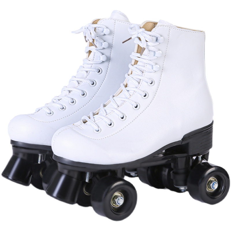新款双排溜冰鞋成人儿童四轮滑鞋成年男女滑冰鞋闪光旱冰鞋双排轮