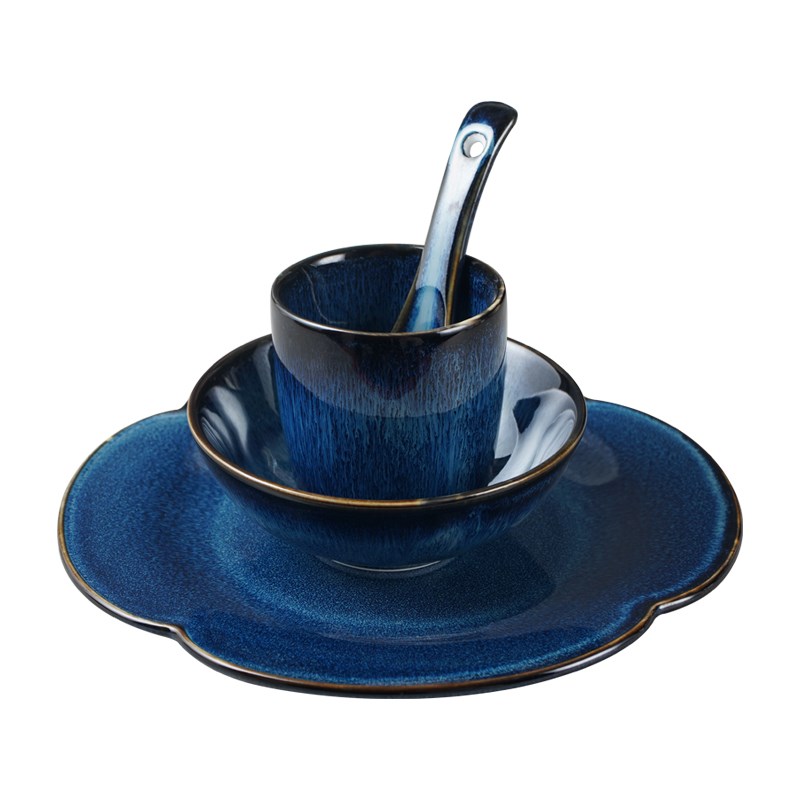 酒店摆台四件套特色餐厅餐具套装餐厅新中式台面骨碟餐碗饭店碗碟