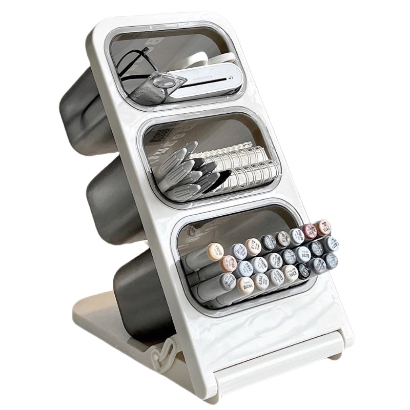 斜插式笔筒文具收纳盒大容量小学生书桌笔桶置物架办公室桌面笔架