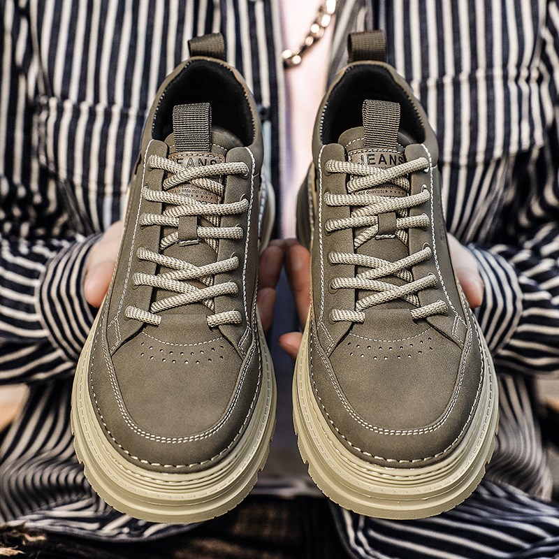 惠州马丁靴男款低帮2024新款秋款英伦潮休闲皮鞋子工装男鞋秋冬款