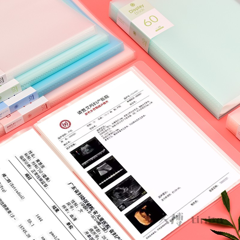 产检孕检单子文件袋资料册多层插页文件夹a4透明活页放b超彩超收