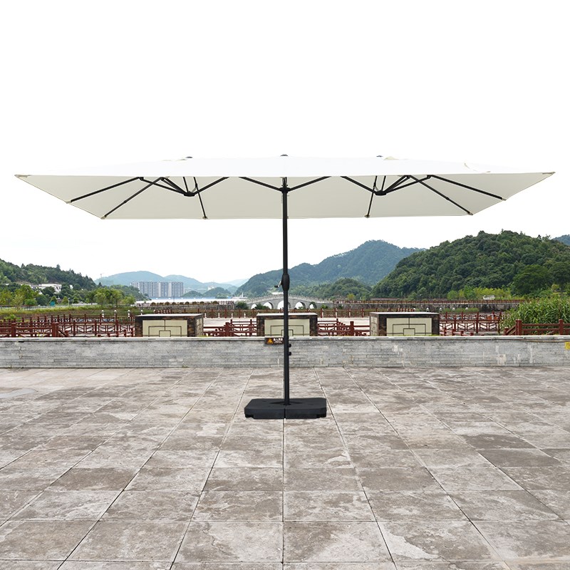 户外庭院家具遮阳伞中柱伞长方形三头伞露台双头遮阳伞防雨户外伞