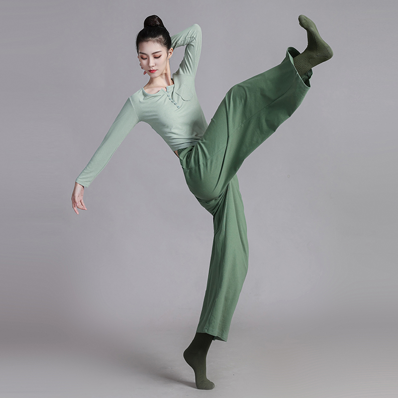 舞蹈服女宽松现代舞练功服套装古典中国舞服装形体服装课堂基训服