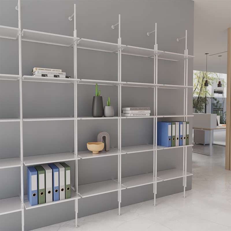 9U顶天立地搁板架多层货架置物架落地隔断展示架客厅铁艺书架陈列