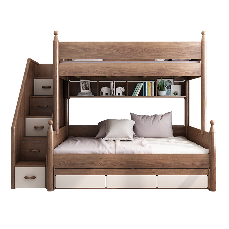 儿童上下铺双层实木床高低床大人上下木床 经济型 成年二层床男孩