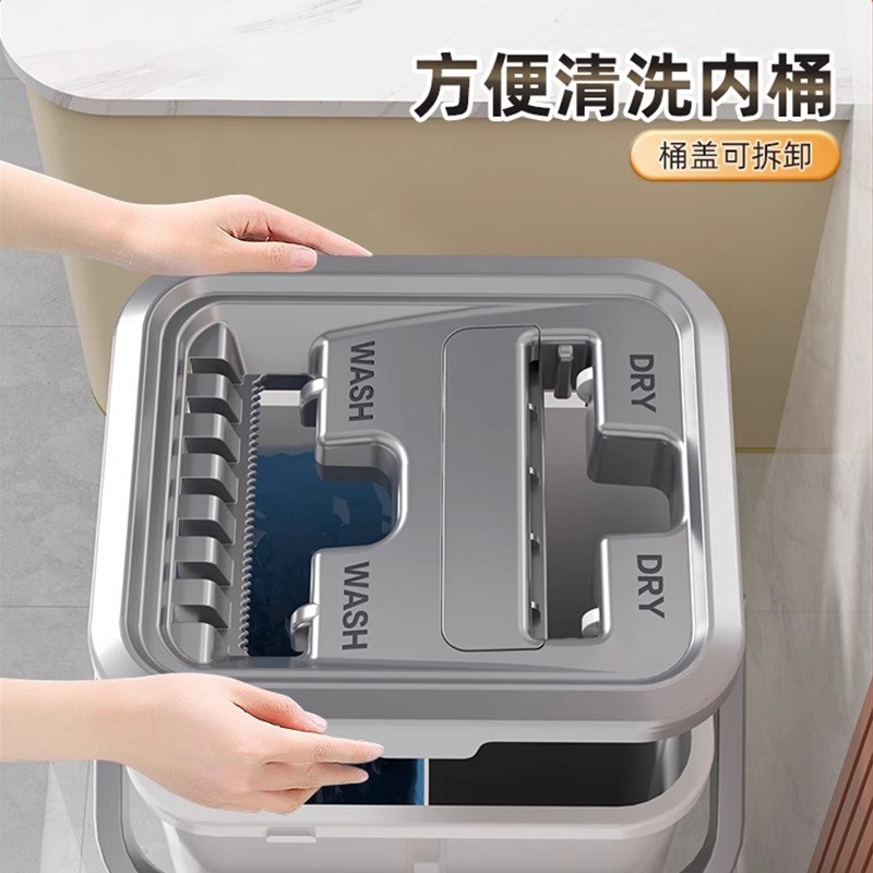 超大号商用平板拖把大面积拖地免手洗带桶拖把60cm办公室干湿两用