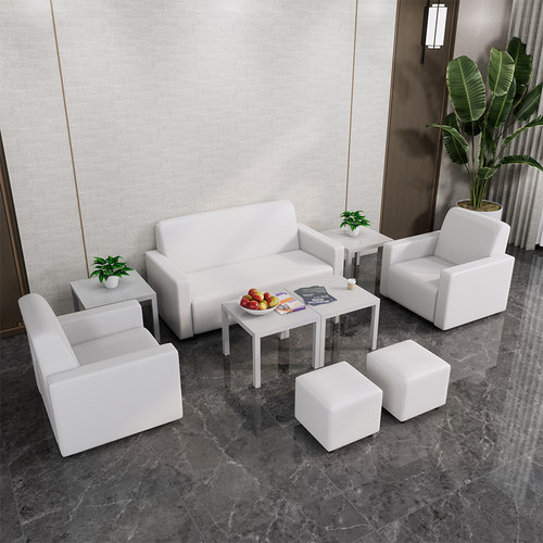 会展沙发贵宾室单人招待茶几沙发会展商务活动前排简约小白沙发