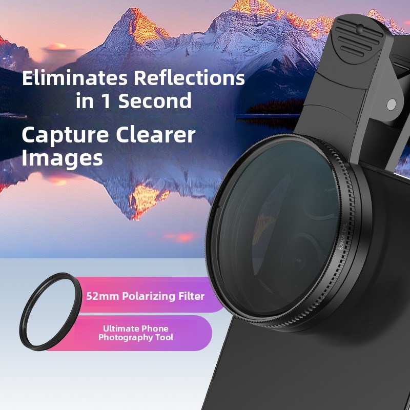 【下单立减30】偏振镜镜头滤镜带夹子CPL偏光镜消除反光高清-E