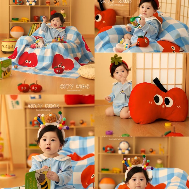 新款儿童摄影服装小清新主题影楼宝宝百天照周岁照拍照服装道具